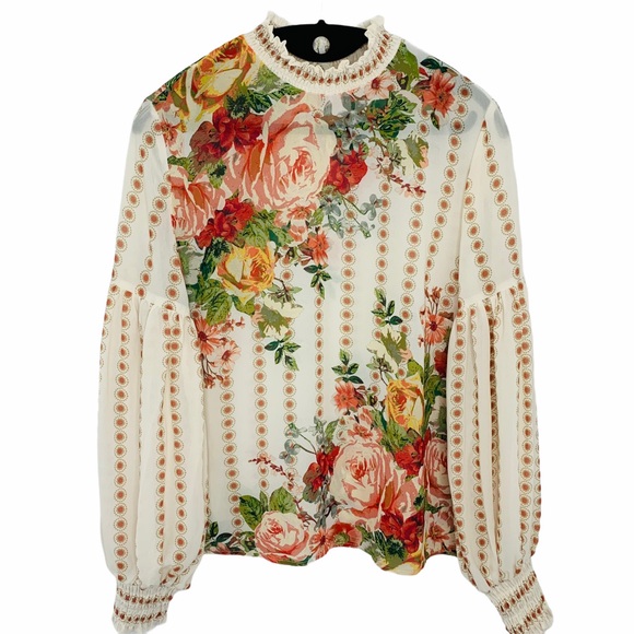 Jealous Tomato Tops - Jealous Tomato Fancy In Gardens Floral Chiffon top